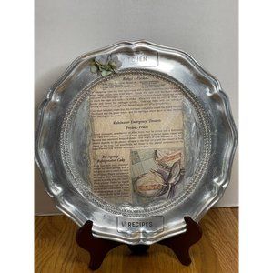 A Flipped Wilton Plate Collectible Pewter Metalware-Decoupaged wi/Transfers
